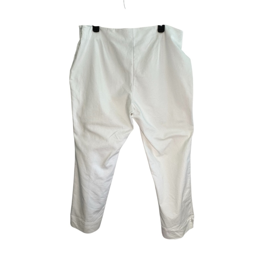 CHARTER CLUB Pant Shop White Stretch Pants Side Zip Women’s 14W Cotton Blend - Picture 2 of 14